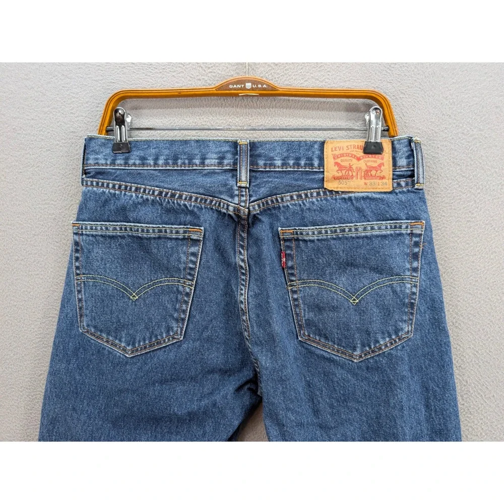 Levi's 505 Regular Fit Men's Denim Jeans 33x34 Medium Blue Straight Leg Like New